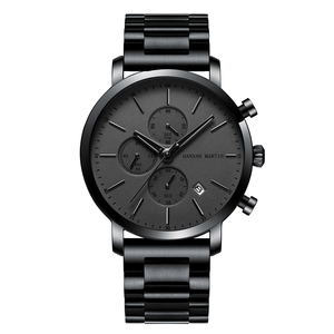 Montre à quartz pour homme HM 109, personnalisable avec logo, luxe, étanche, bracelet en acier inoxydable, montre-bracelet pour affaires - Product Image 3