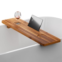 Plateau de baignoire en bois d'acacia, grand plateau de baignoire, accessoires de baignoire durables, support avec organisateur de rangement