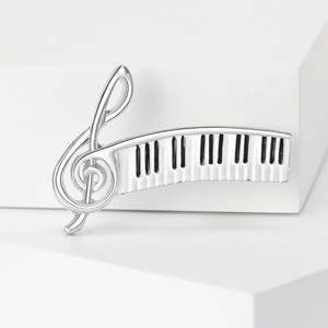 Broche Clé de Sol en Alliage de Zinc pour Clavier de Piano, Or ou Argent au Choix, Épinglette Musicale en Émail, Bijou de Mode pour Vêtements, Cadeau Musical - Product Image 4