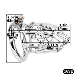 Jaula para Pene con Diseño de Orificio de Cadena FRRK, Dispositivo de Castidad Masculina, Tallas S, M, L, 3 Opciones de Tamaño, Funda Hueca para Pene, Jaula para Pene, Dispositivo de Castidad - Product Image 2
