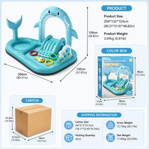 Centre de jeux gonflable Baleine avec toboggan et arroseur, <span class=keywords><strong>piscine</strong></span> pour enfants sur le thème de l'océan, <span class=keywords><strong>piscine</strong></span> gonflable d'été pour l'extérieur - Product Image 5
