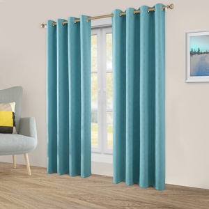 Rideaux de chambre Bindi Teal à motif géométrique marocain gaufré, occultants pour placard - Product Image 5