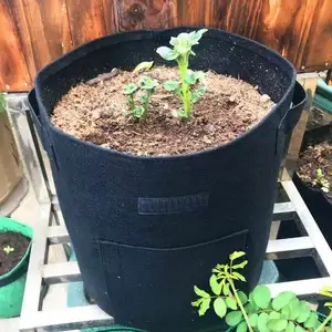 Bolsas de cultivo de vegetales/flores/plantas de 10 galones, macetas de tela de aireación con asas