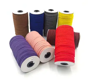 Cuerda Elástica elástica de goma redonda trenzada, venta al por mayor de fábrica