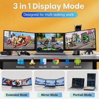 Moniteur portable triple ultra-fin 15,6'' 1080P FHD IPS pour ordinateur portable, compatible MacOS, Windows, PS, Switch - Commande en gros mondiale