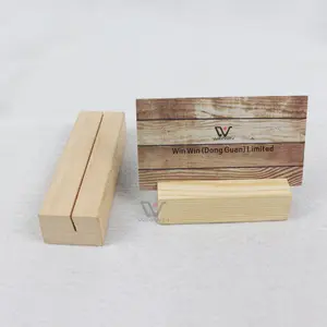 Handmade Oak Walnut Beech Maple Calendar Photo Card Holder 1mm 4mm Slot Name Tag Holder Invitation Stands