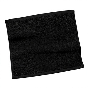 Serviette de Visage Noire en Coton Pur 35x35cm 70g par Pièce, Logo Personnalisé, Tissu Éponge Carré Écologique à Séchage Rapide pour Hôtels et Spas (Vente en Gros) - Product Image 1