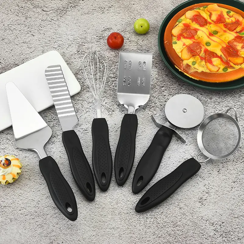 Kitchen Accessories Cheese Tools Stainless Steel Cake Pizza Shovel Cheese Knife Egg Whisk Potato Cutting Pizza Shovel Set