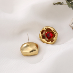 Boucles d'oreilles clous <span class=keywords><strong>de</strong></span> haute qualité, style européen et américain, pour femme, en cuivre plaqué or, élégantes et raffinées, au design polyvalent. - Product Image 3