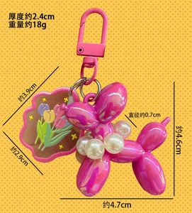 En gros, Breloques de sac de téléphone portable et pendentifs de voiture motif dessin animé, Porte-clés chien chiot 3D en perles, Porte-clés dessin animé, Porte-clés chien ballon mignon - Product Image 5