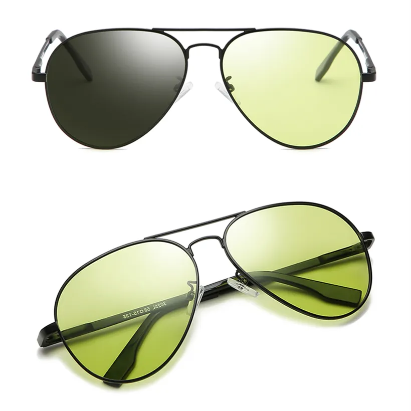 Gafas de sol fotocromáticas polarizadas de día y noche para hombre, lentes de sol de marca de diseñador, sin montura, color arcoíris, occhiali uomo