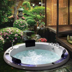Hammam Spa Bañera de hidromasaje Spa 4 personas Tubo caliente Forma redonda al aire libre Jacuzziss Baño Independiente Piscina Spa hidromasaje Piscina Tinas - Product Image 4