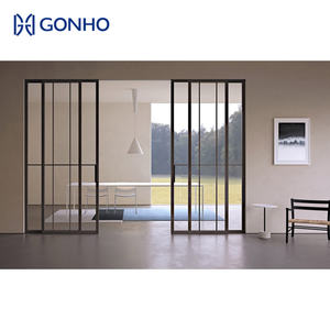 Cửa trượt kính chịu lực bão GONHO, vách ngăn nội thất, khung nhôm hợp kim, cửa trượt kính không ray, kiểu dáng mỏng - Product Image 2
