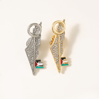 Broche en métal pour foulard palestinien Kuffiyeh avec carte de Palestine, nouveau design, accessoires en tissu