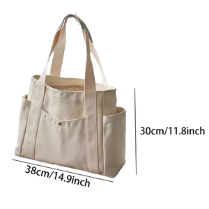 Sac pour ordinateur portable en toile prêt à l'emploi avec fermeture à glissière et production personnalisée - Product Image 6