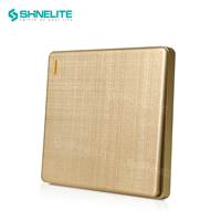 SHINELITE CE CB GCC approuvé Nouvelle plaque de conception en maille et interrupteur d'éclairage mural brossé à carreaux 3D et prise interrupteur électrique