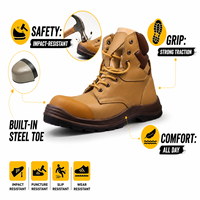AOXIANG Bottes de sécurité industrielles en cuir respirant à embout d'acier pour l'hiver/le printemps et l'été/l'automne – Vente chaude