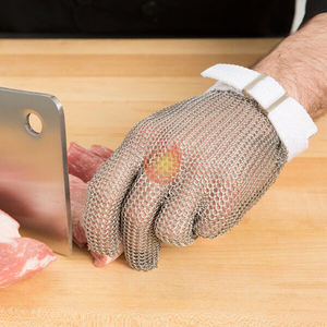 Gants de protection en maille métallique à anneaux d'acier, résistants aux coupures, pour abattage et <span class=keywords><strong>boucherie</strong></span> - Product Image 2