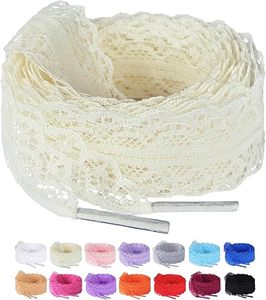 3cm mode gaya antik Logo khusus bunga tali sepatu renda datar warna-warni tali sepatu Satin pita mewah dekoratif tali sepatu untuk Sneakers - Product Image 1