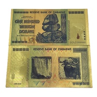 Productos con Envío Gratuito, Muchos Diseños de Billetes de Banco de Zimbabue, Billete de Banco de Plástico Chapado en Oro