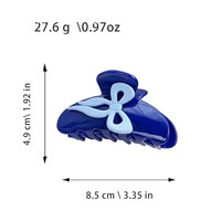 YJL Nouveauté Printemps-Été : Pinces à cheveux à nœud colorées en acétate de taille moyenne, type pince requin, accessoire capillaire élégant, vente en gros