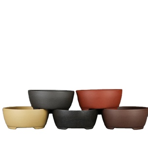 Bonsai pot Unglaze Small Bowl shape flowerpots basin China YiXing Bonsai pots garden plant flowerpot Purple sand Classical