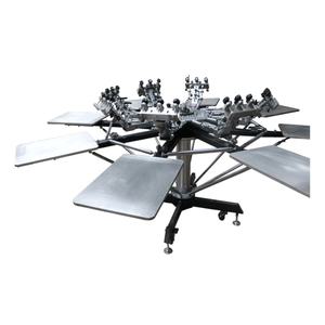 เครื่องพิมพ์สกรีนแบบแมนนวลโครงเหล็กทั้งตัว พร้อมระบบหมุนสำหรับผ้า/เสื้อยืดแบบแบน  พร้อมแผ่นตัด  สภาพใหม่  เครื่องยนต์หลัก - Product Image 3