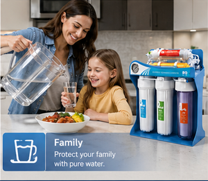 Système de filtration d'eau sous évier 5 étapes autonettoyant 100 GPD en plastique écologique pour usage extérieur, hôtelier et domestique - Product Image 1
