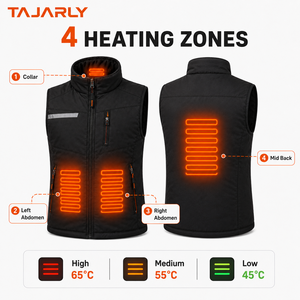 <span class=keywords><strong>Gilet</strong></span> <span class=keywords><strong>chauffant</strong></span> personnalisé avec logo, vente en gros, batterie 15000 mAh incluse, veste chauffante électrique USB 4 zones personnalisable, prix usine - Product Image 2
