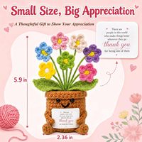 Aruigu Hadiah Terima Kasih Wanita Mini Forget-Me-Not Pot Bunga Rajutan Emoticon Lucu WB03 Hadiah Apresiasi Guru