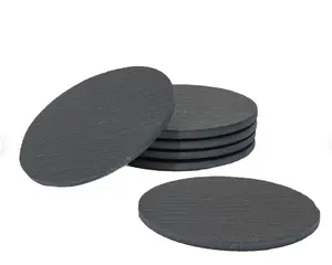 4 inches in diameter and 1/4 thick round slate coasters with a completely straight edge