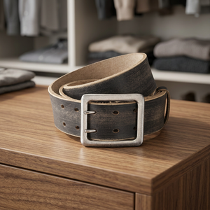 BS INTERNATIONAL <b>Vintage</b> Style Cow Hide Leather <b>Belts</b> Handmade Custom Length Thickened Durable Eco-Friendly Water Resistant - Product Image 1