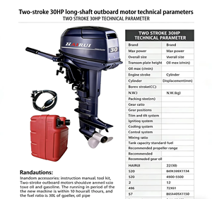 Motor de Gasolina de 2 Tiempos y 2 Cilindros, 30HP, Económico, de Arranque Manual, para Uso en Barcos Pesqueros - Product Image 3