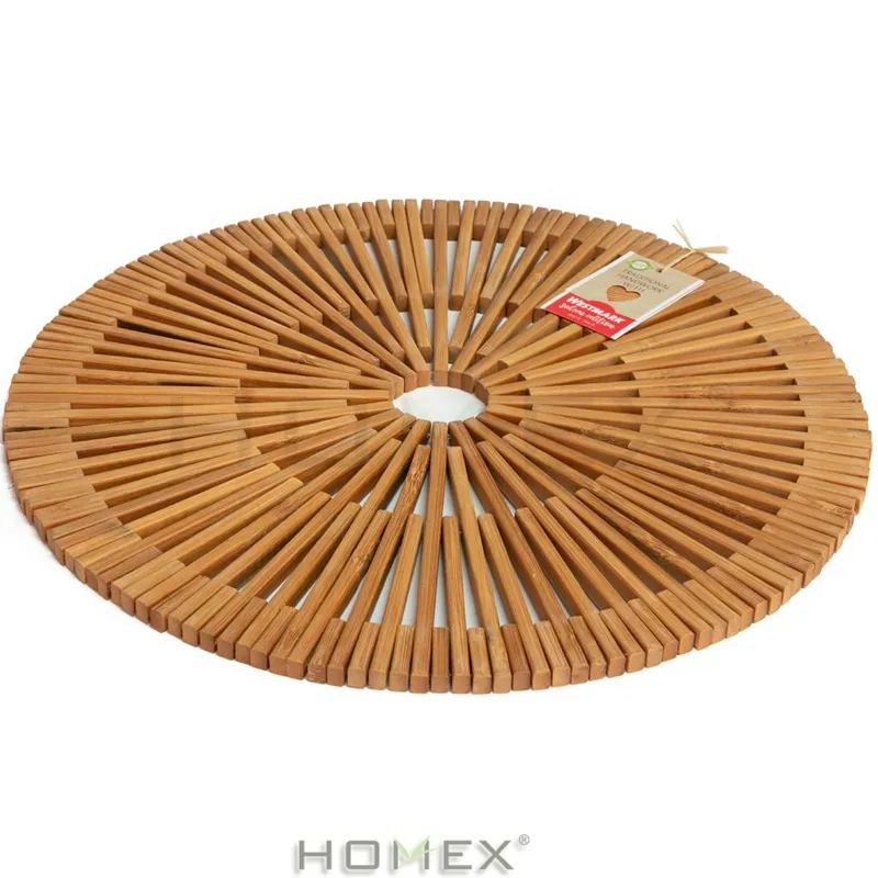 ديكور مزرعة الخيزران تصميم دائري الخيزران خشبية تريفيت للأطباق الساخنة