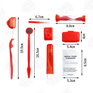 Draagbare 8-in-1 tandheelkundige reinigingsset voor beugels met mesh draagtas, orthodontische verzorgingsset inclusief timer en mondcamera - Product Image 4