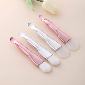 Pinceau applicateur double tête en silicone pour masques capillaires, nettoyage du visage et fond de teint, idéal pour les masques de boue de spa - Product Image 1