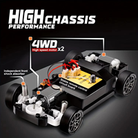 Jouets télécommandés DWI Mini RC 2.4G, mini-voiture de course RC à l'échelle réelle, modèle de drift à l'échelle 1/24, ensemble d'éclairage à liaison, vitesse maximale 20 km/h
