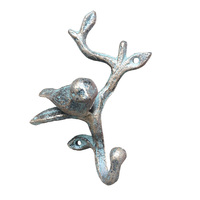 Crochets à vêtements en fonte de bronze antique avec forme d'oiseau et de branche en 3D, robustes pour l'entrée, la salle de bain, la chambre à coucher, décoration de ferme