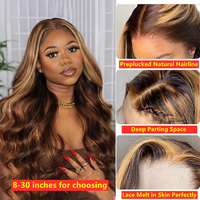 Wig Renda Depan Rambut Manusia Gelombang Tubuh Murah Wig Frontal Renda Hd Vendor Wig Rambut Manusia Renda Penuh untuk Vendor WANITA HITAM