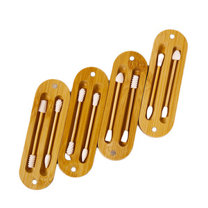 Ensemble de <span class=keywords><strong>coton</strong></span>-<span class=keywords><strong>tige</strong></span> écologique multifonctionnel personnalisé nettoyage de maquillage créatif avec étui en bambou en bois de <span class=keywords><strong>silicone</strong></span> et cotons-tiges - Product Image 5