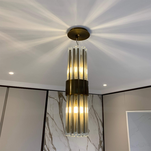 Lampadario LED a Sospensione Dorato Personalizzato per Hotel, Villa, Ristorante, <span class=keywords><strong>Camera</strong></span> <span class=keywords><strong>da</strong></span> <span class=keywords><strong>Letto</strong></span>, Decorazione d'Interni Contemporanea - Product Image 1