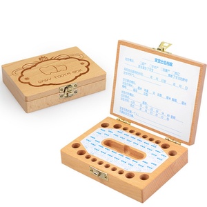Boîte de rangement pour dents de lait en bois durable FUREIN SMILE, multi-usages, pour garçons et filles, modèle YW001 - Product Image 1