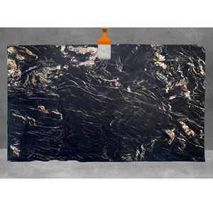 Taureau noir doré Quartzite Cosmos or granit dalle titane noir granit du Brésil pour îlot de cuisine et comptoirs