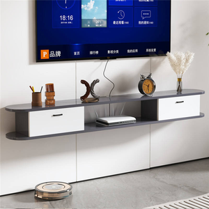 Meuble <span class=keywords><strong>TV</strong></span> mural moderne et simple pour salon et chambre, étagère murale en bois, support pour décodeur - Product Image 1