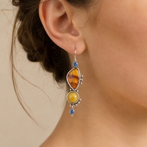 Orecchini retrò colorati e testurizzati, regali creativi da donna per feste quotidiane - Product Image 2