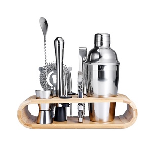 Mixology Bartender Kit 10 Pcs Bar Tool with Stylish Bamboo Stand Perfect Cocktail Shaker Set