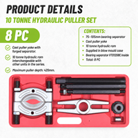 Kit de 8 extracteurs de roulements automobiles 75-105 mm, portée 420 mm, pour le retrait des roulements de transmission, d'engrenages, de pignons et d'essieux