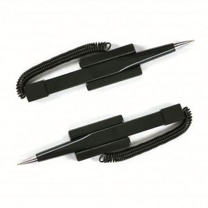 Bolígrafo de tubo al por mayor con logotipo personalizado, bolígrafo de seguridad con espiral para mostrador de hotel, soporte de escritorio negro para bolígrafos - Product Image 3
