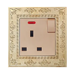 Nordic Gold Wall Switch British Electrical Switch Socket British Standard wall switch electrical contemporary