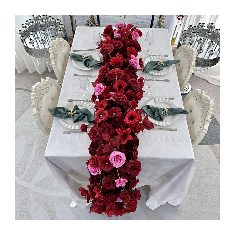 High Quality Artificial flower Wedding MY05 Red Table Flower road layout silk flower